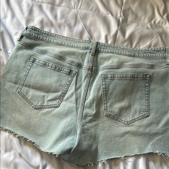 Torrid Blue Jean Shorts with Distressed Hem - Picture 3 of 5